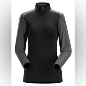 ARC'TERYX Skeena Zip Neck Long Sleeve 3/4 Zip Black Grey Pullover Women's Small